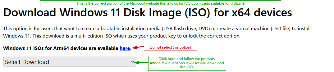 How to download the correct file from Microsoft's website